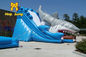 巨大な鮫の子供膨脹可能な水スライドの裏庭水公園のゲーム